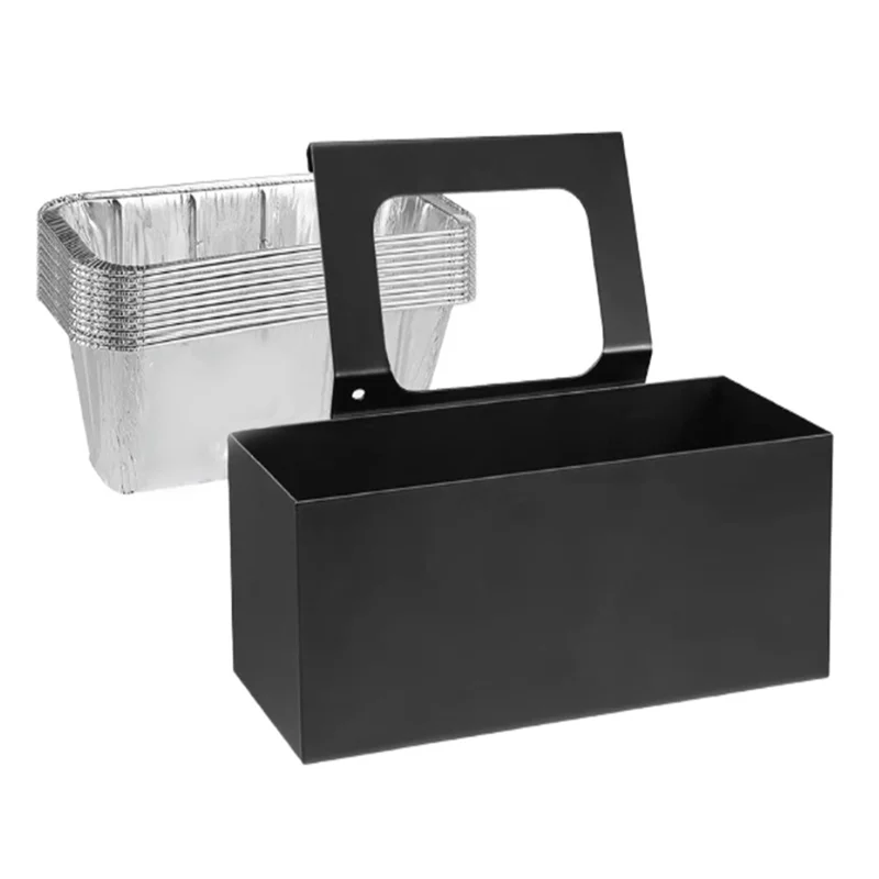 

A84X-Universal Oil Receiving Box For Grill For 17 Inch, 22 Inch, 36 Inch Baking Pan With Tin Box For Grills, Camping Black