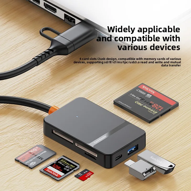 USB/type-c Expander Mobile Phone Computer Eight-in-one Card Reader Ms/cf/sd/tf Memory Card Usb3.0
