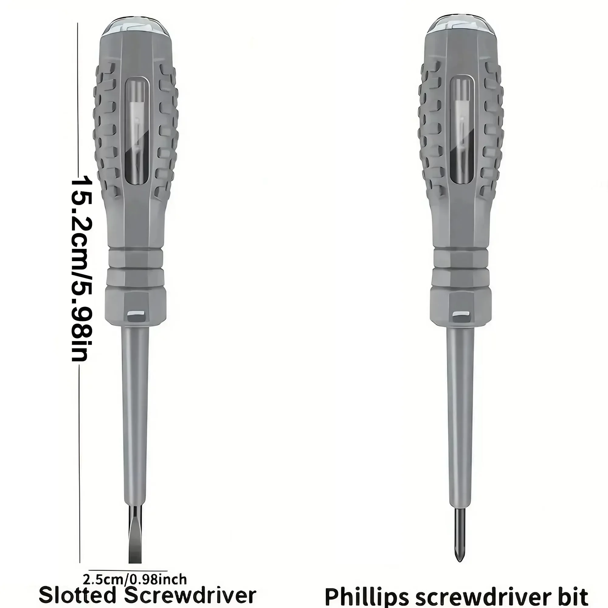 STONEGO  Electric Voltage Tester Pen Slotted Phillips Screwdriver Magnetic Pen Tip Insulated Electrician Test Pen