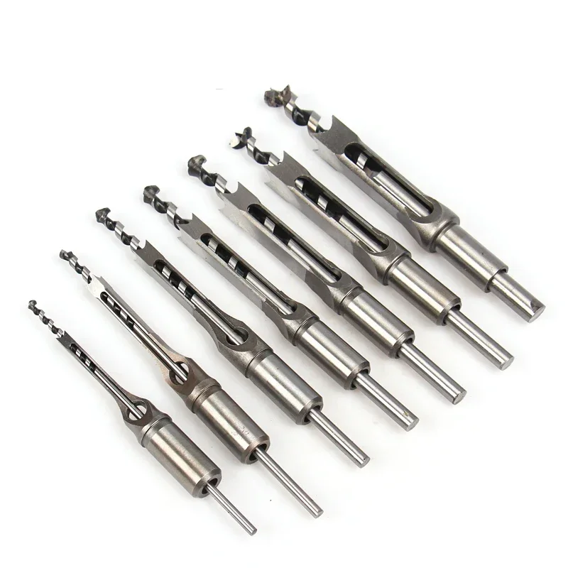 Twist Square Hole Drill Bits Auger Mortising Chisel Extended Saw Drill Bit Set for Wood 6-30mm Broca Carving Woodworking Tools