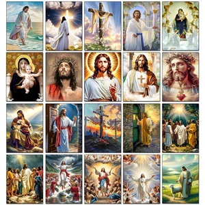 5d 다이아몬드 그림 키트 예수 교차 종교 스티커 다이아몬드 자수 수제 DIY 모자이크 가정 장식 성인 선물 6 최고의 판매 예수 그림 - jesus4