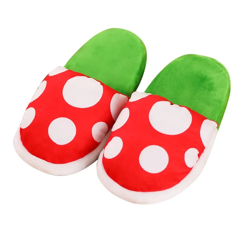 Mushroom Home Slippers Plush Piranha Plant Plush Creative Shoes Toys for Kids Peluche Stuffed Toy Kids Gift