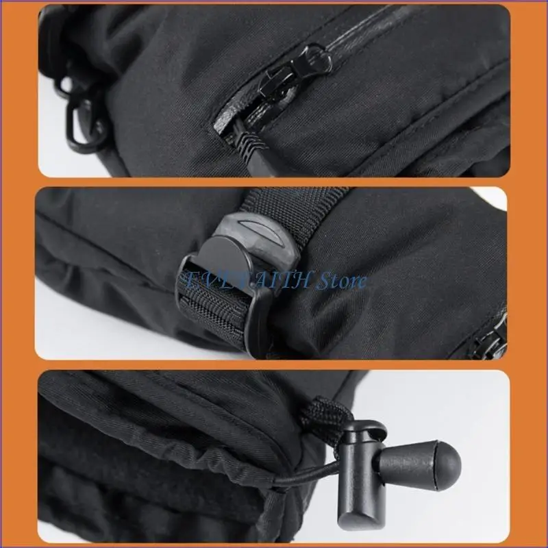 124B Heated Motorcycle Gloves Waterproof Touchscreen Heating Gloves for Hiking Bikes
