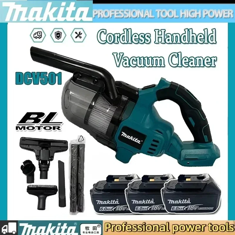 Makita For 18V Battery Power Tool Cordless Electric Vacuum Cleaner  LED Portable Household Industrial Construction Cleaning Tool