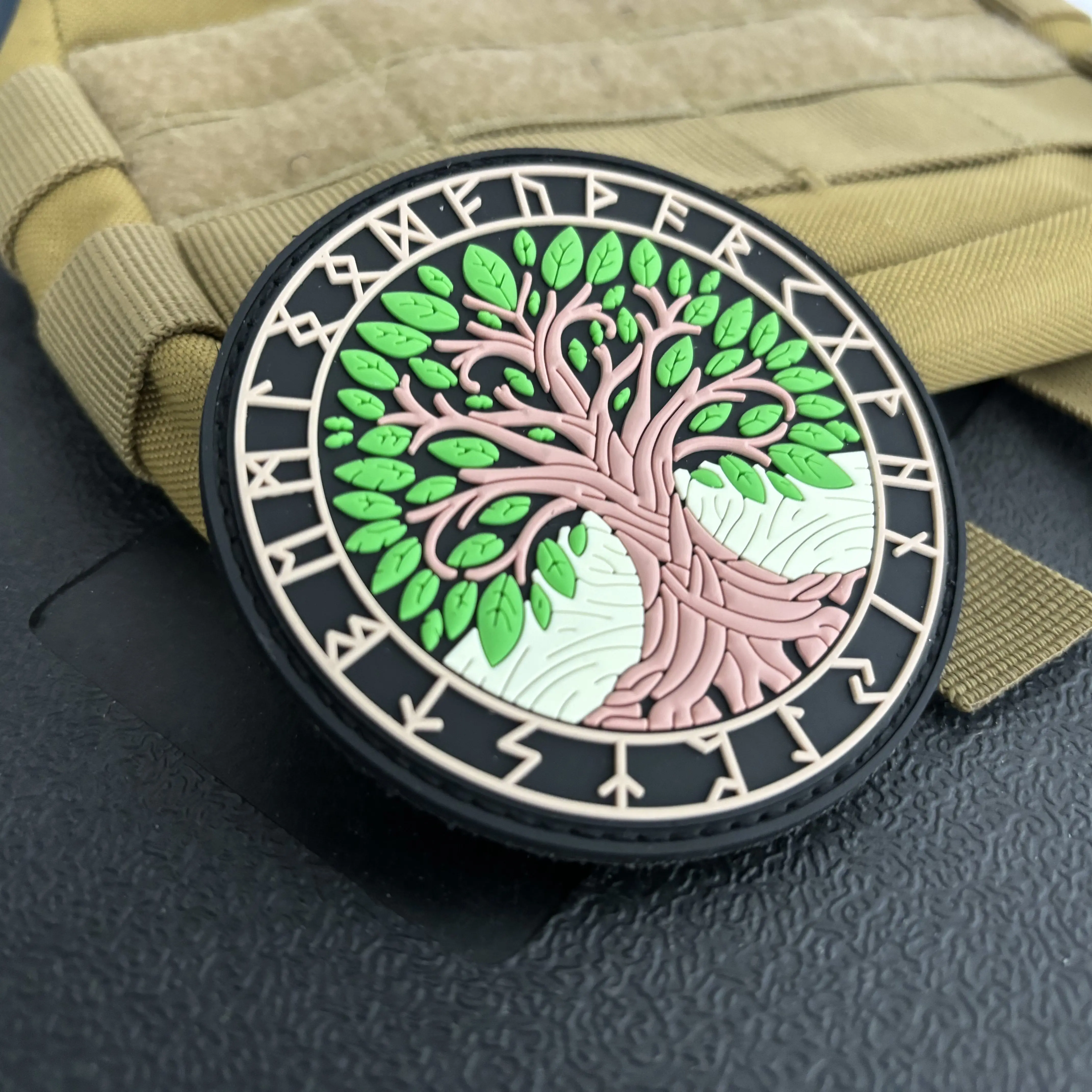 Yggdrasil Viking Totem PVC Patch Tree of Life Tactical Morale Badge Military Hook and Loop Clothing Patches Backpack Stickers