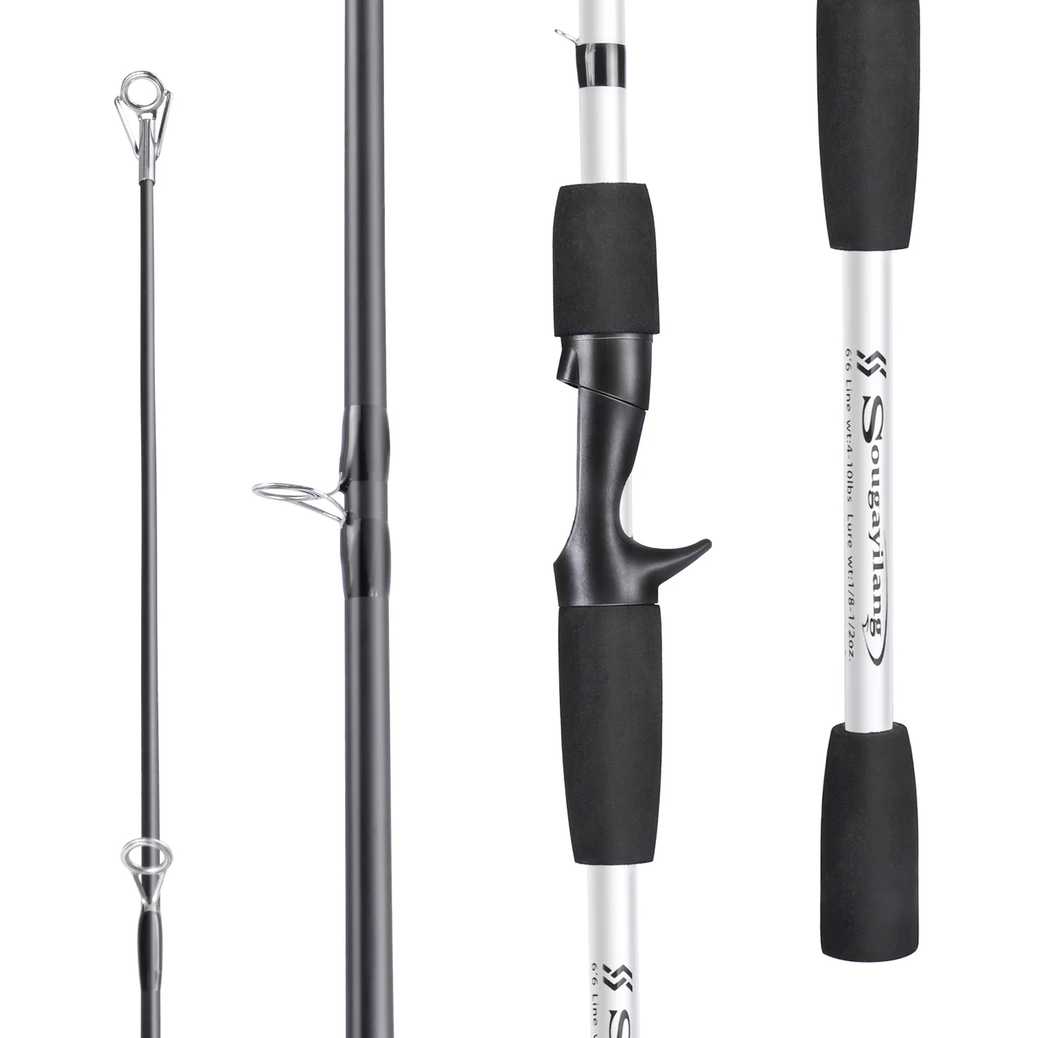 Sougayilang 4 أقسام إغراء الصيد رود الغزل/الصب خفيفة الوزن قصبة صيد خشبية الألياف الزجاجية السفر قضيب الصيد Pesca