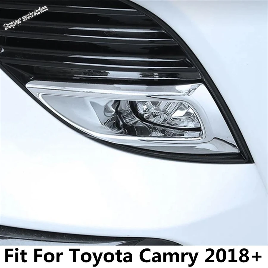 

Car Front Bumper Fog Lights Lamps Frame Decoration Cover Trim For Toyota Camry 2018 - 2021 ABS Chrome Accessories Exterior Kit