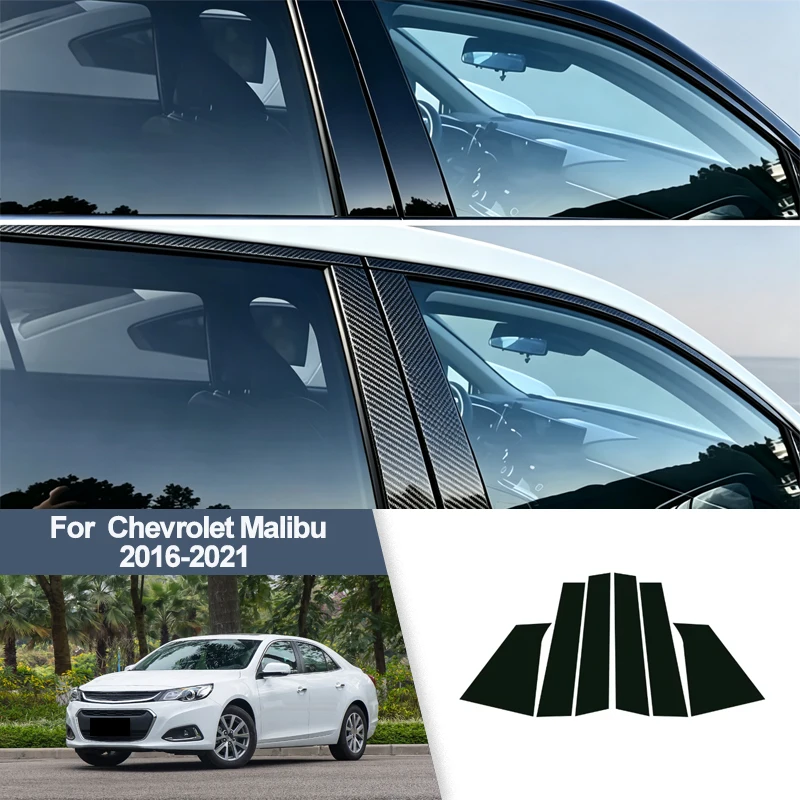 For Chevrolet Malibu 2016-2021 B/C Pillar Post Stickers PC Window Middle Pillar Trim Decorative Car Exterior Parts