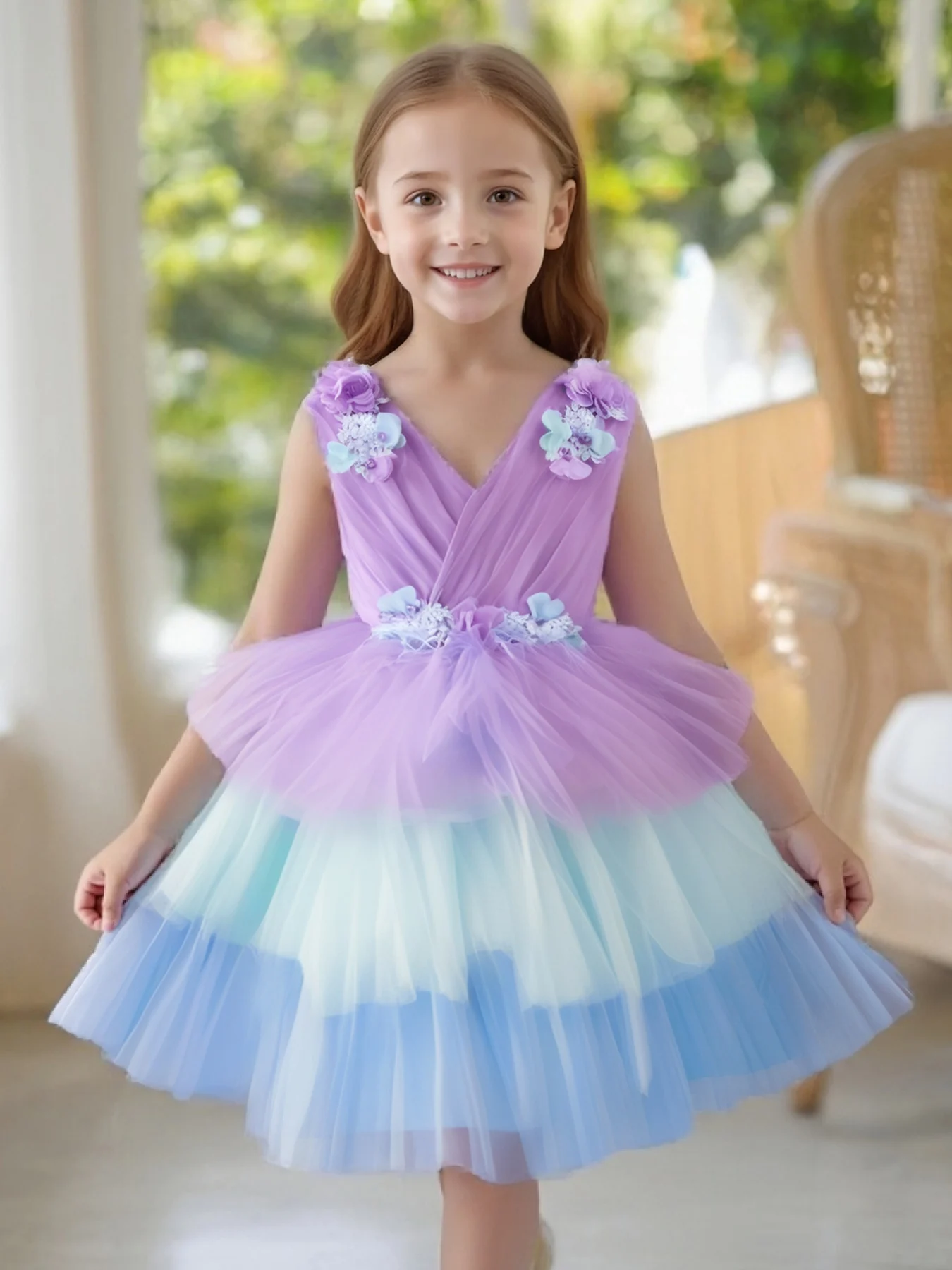 

Dress for Children Girls Christmas Wedding Lace 1st Birthday Party Dress for Kids Toddler Children Formal Evening Costume