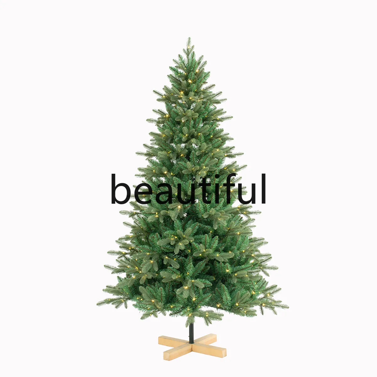 

Christmas tree decoration manufacturer wooden foot PE warm white stepless Christmas tree