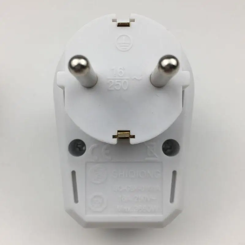 E06B Plugue conversão europeia 1 a 1 Way Adaptador energia com soquete viagem da UE