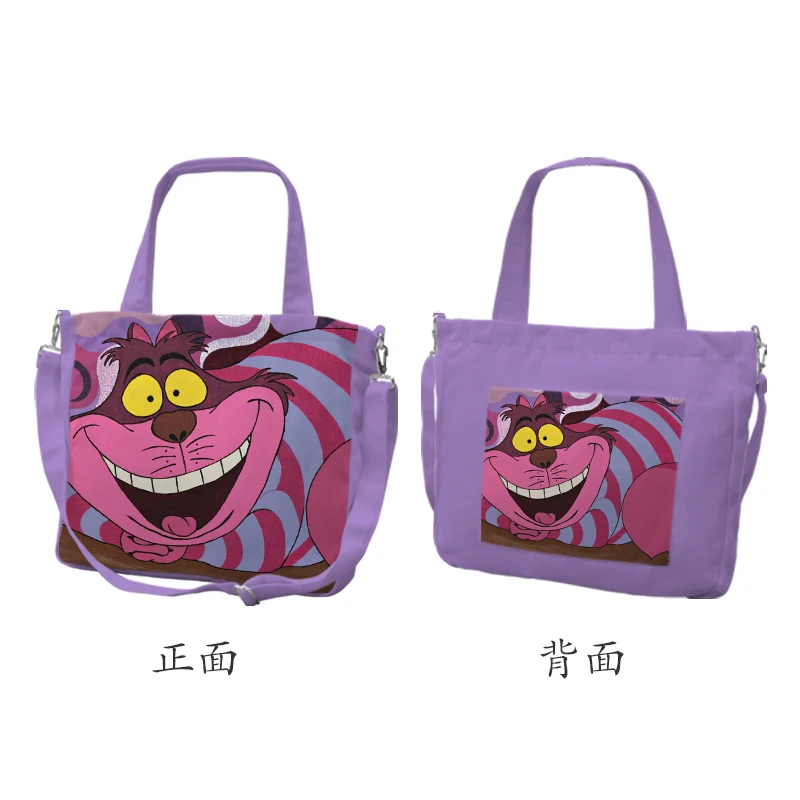 Disney Cheshire cat V8841 Anime Shoulder Bags Customized Cartoon Shopping Bag Casual Tote Storage Handbag Gift