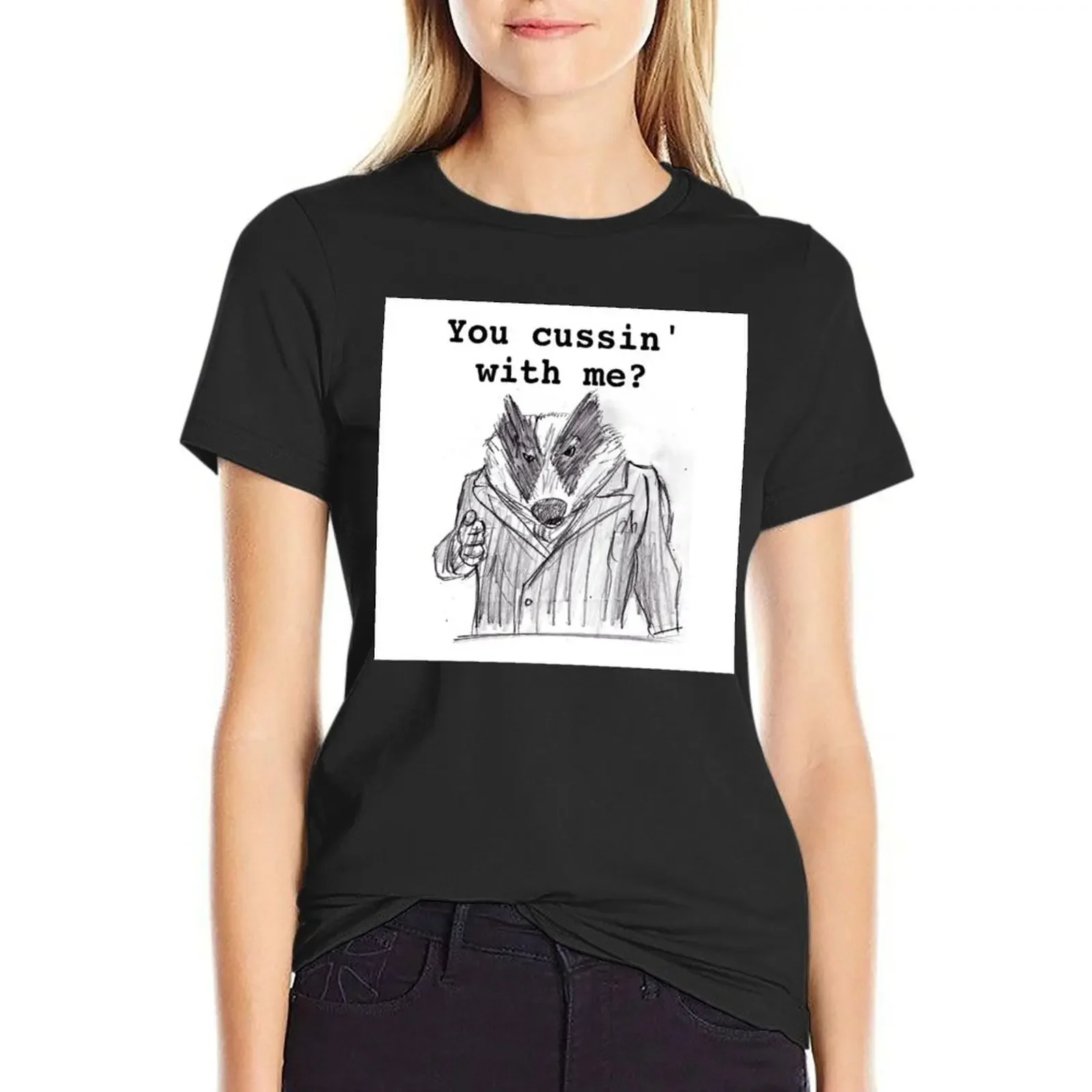 

Badger T-Shirt korean fashion summer top sublime quick drying tight shirts for Women