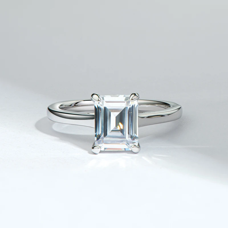 

Anziw 925 Серебряное обручальное кольцо с одним камнем 2,5 карата изумрудной огранки 7*9 мм Обручальное кольцо с цирконием для женщин Подарок на годовщину