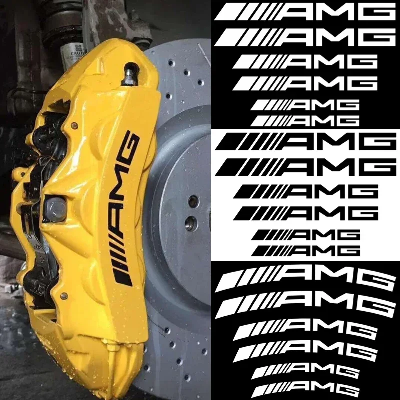 6Pcs for Mercedes Benz AMG W203 W204 W205 W211 W212 W213 W218 W463 W210 W176 W218 C63 E63 Car Brake Caliper Sticker Decoration