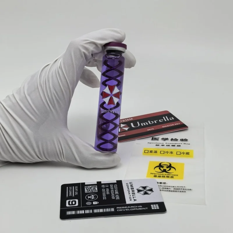 Novo estilo 1 conjunto de 8 cores feito à mão Resident Evil T-Virus amostra frasco réplica |   Brinquedo colecionável modelo diy – presente de aniversário8