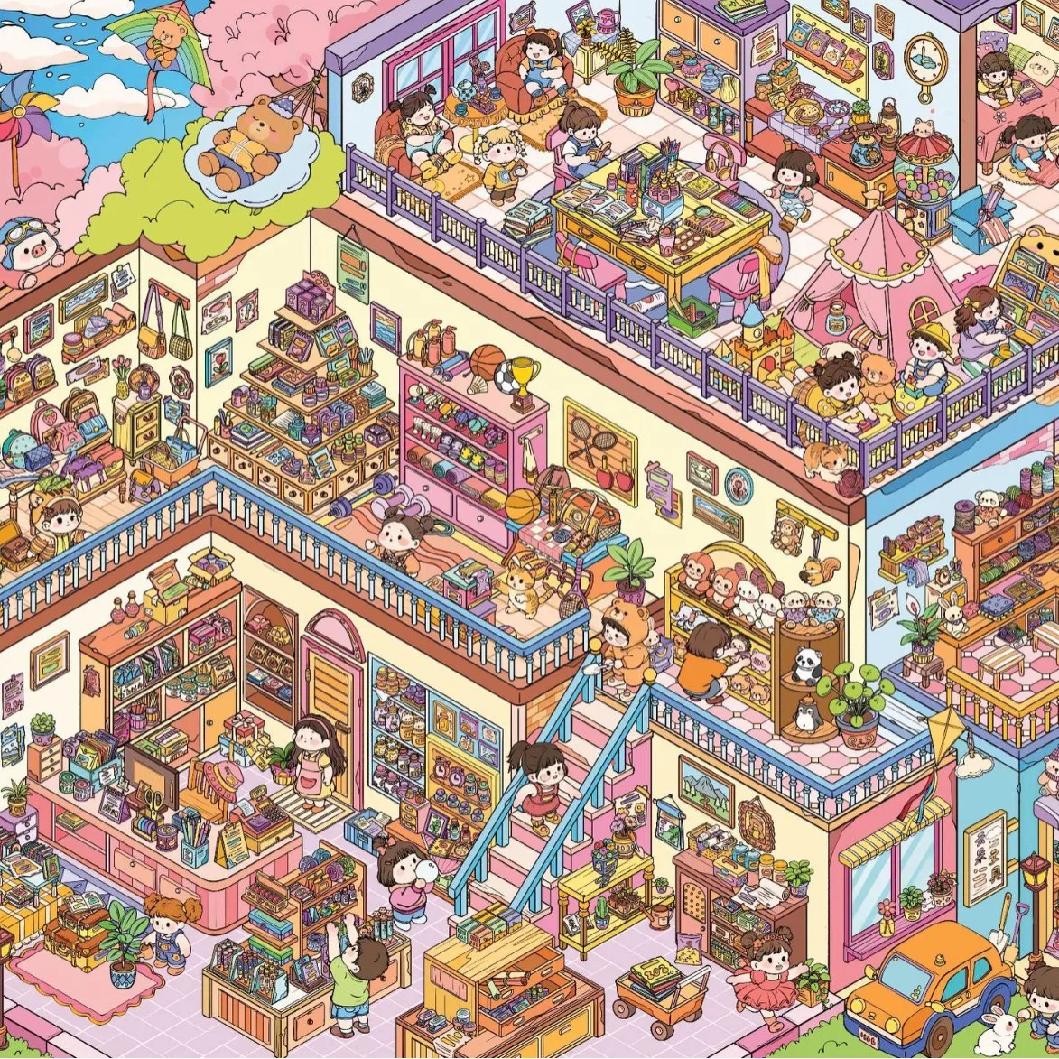 Taller de manualidades Kawaii, adhesivo 3D de pizzería y paisaje, escena de cabina de bolsillo DIY, regalo para festivales