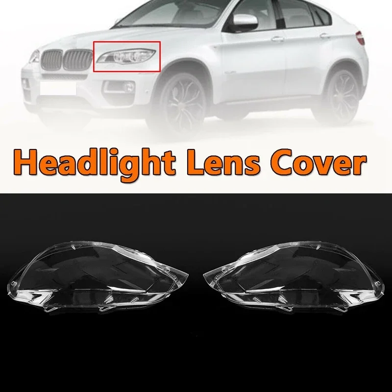 

X-T Car Headlight Cover Glass Head Light Lamp Xenon Lens Shell Cover For-BMW E71 X6 2008-2014