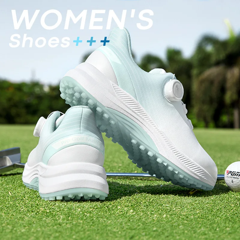 PGM Golf Shoes Summer Women's Waterproof Knob Women's Sports Anti-slip cushioning Lightweight Spike-free