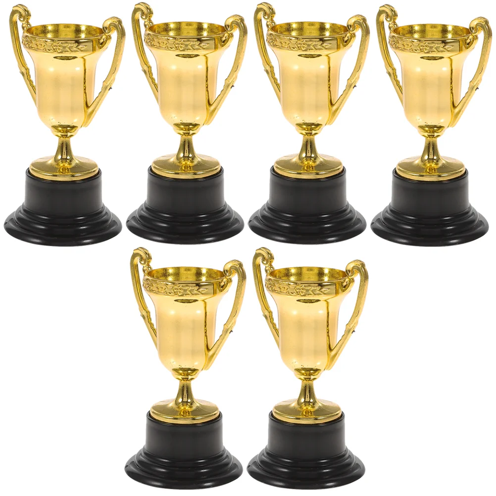 

6 Pcs Mini Trophy Baseball Award Trophies for Kids Gift Game Prizes Children Tiny Plastic