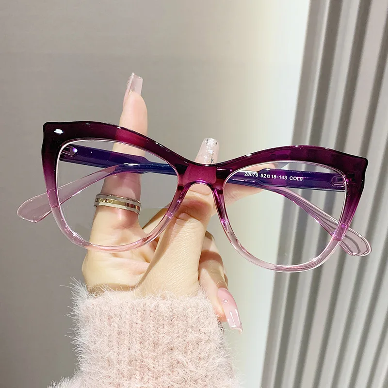 CLLOIO, gafas de lectura tipo ojo de gato a la moda, gafas de ordenador personalizadas para mujer, gafas ópticas con bloqueo de luz azul