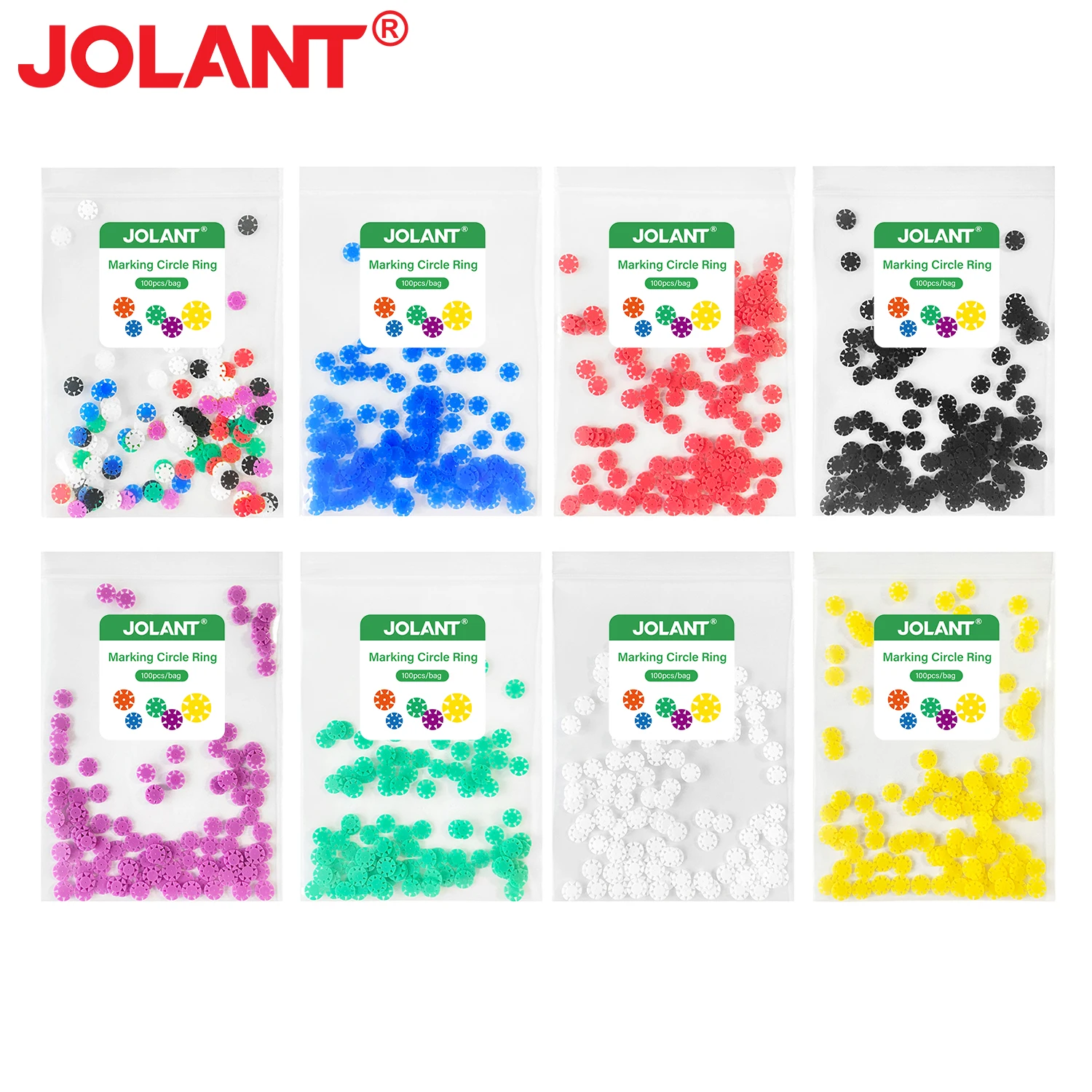 

100pcs/Bag JOLANT Dental Endo Root Canal File Disinfection Marking Circle Ring Counting Silicone Endodontics Dentistry Stopper