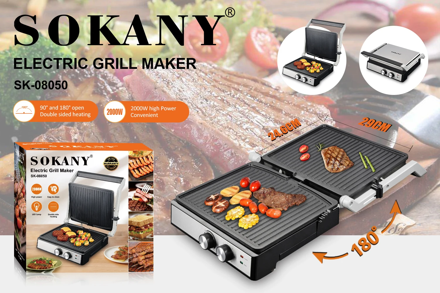 Okany new electric sandwich maker grill girarrosto per carne macchina per friggere le uova tostapane per la colazione rimovibile