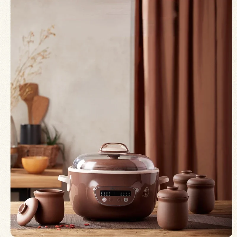 Stew Cup Sand-Fired Electric Stew Pot Automatic Soup Pot Household Multi-Function Casserole Porridge Electric Stew Pot