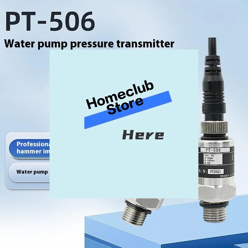 1Pc Transducer For Water Pump Hydraulic Air Oil Liquid 24V Industrial Pressure Transmitter 4-20mA G1/4 PT-506 Pressure Sensor