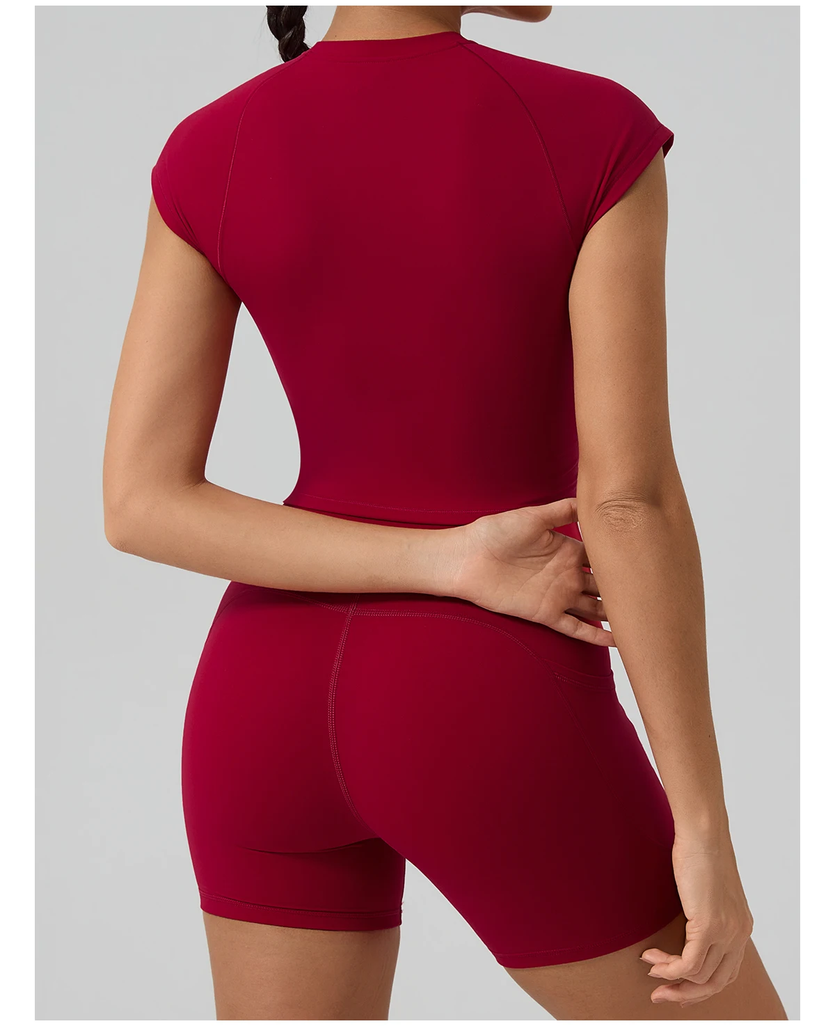 Hearuisavy Gym High Impact Kurzarm-Sport-T-Shirt für Damen, atmungsaktiv, schnell trocknend, eng anliegend, Yoga-Fitness-Tops, Lauf-Workout-T-Shirt – Detail 14