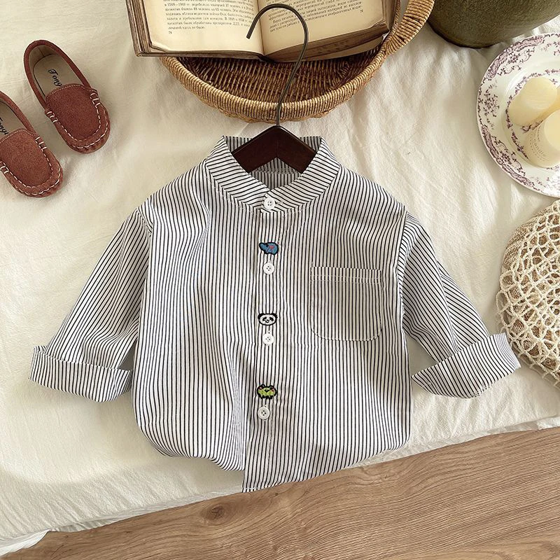 IENENS Kids Baby Boys Plaid Shirt Tops Children Casual Wear Cotton T-shirt Clothing Blouse Infant Toddler Tee Shirts 1-5 Years