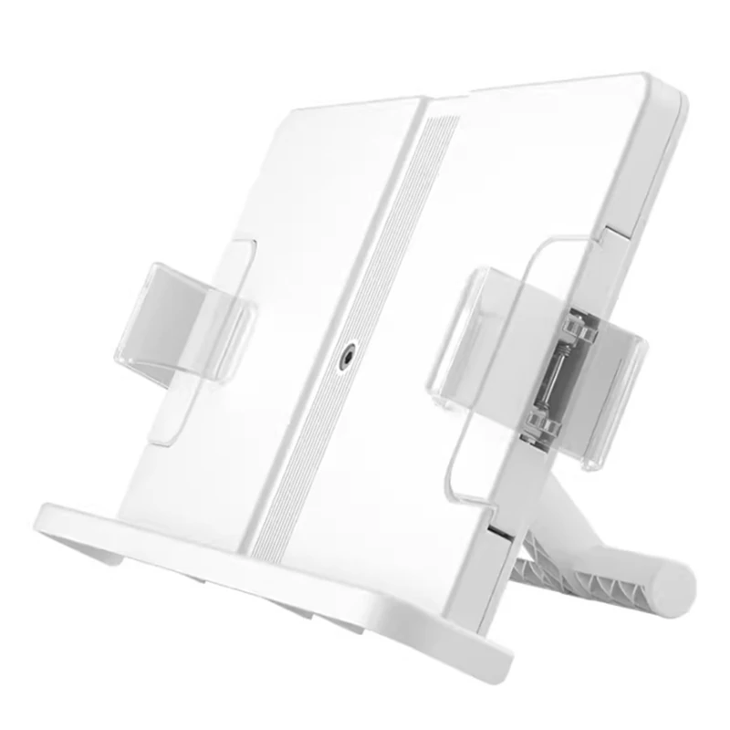 Hands-Free Book Stand - Adjustable, Expandable Holder For Comfortable Reading - 90° Angle, Transparent Page Clips Easy Install