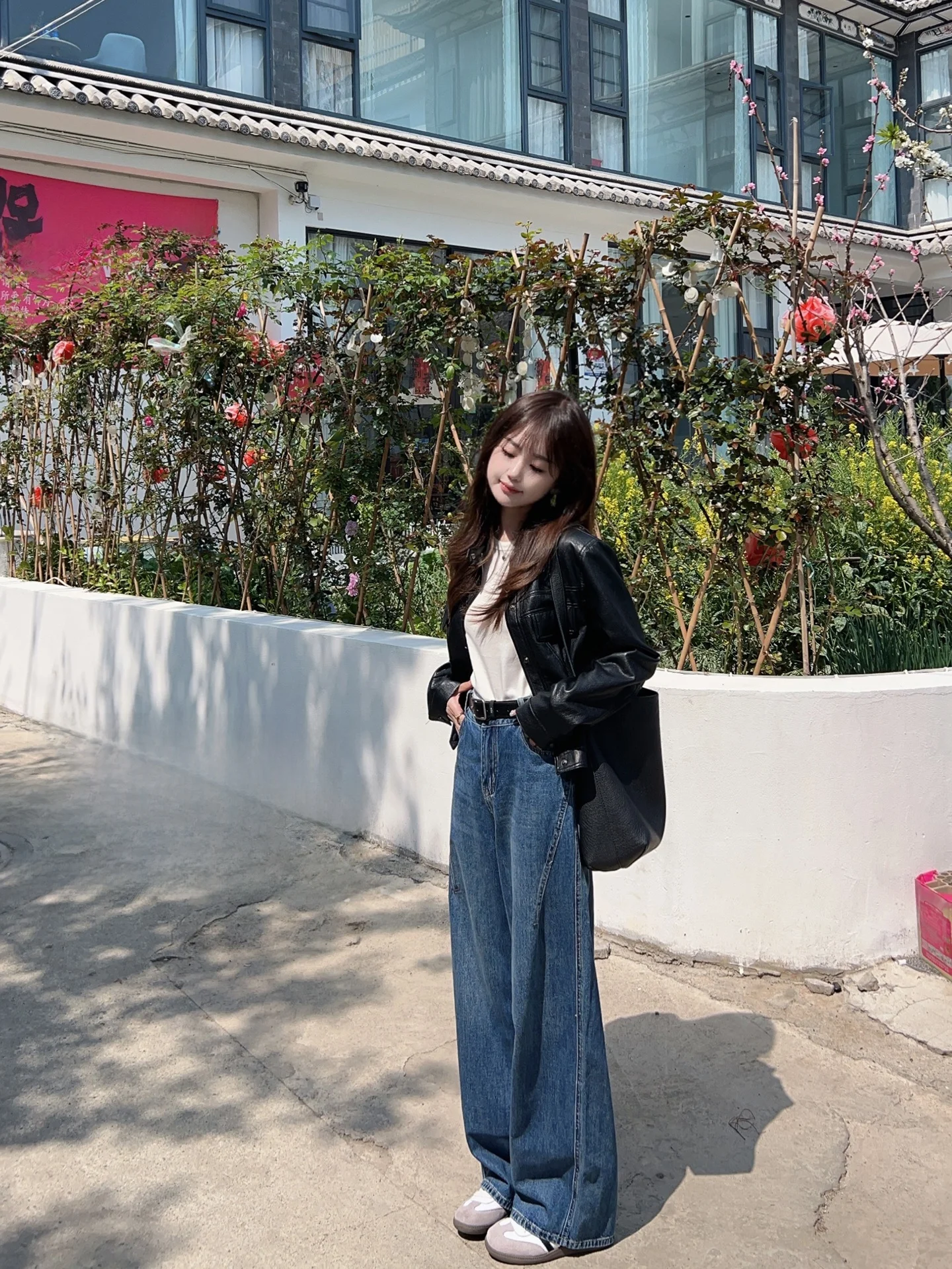 

Джинсы с высокой талией и широкими штанинами, утягивающие живот и подтягивающие ягодицы, длинные рабочие джинсовые брюки для невысоких женщин, весенний сезон, свободный крой