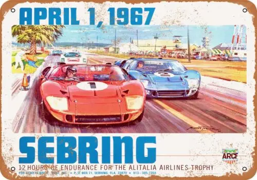 Metal Sign - 1967 Sebring Endurance Race - Vintage Look Reproduction