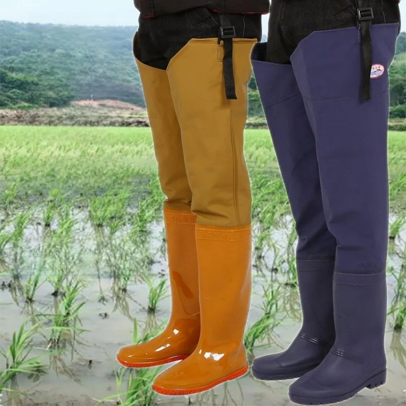 

Men's Over-Knee Fiing Rain Boots Soft Bot Waterproof Rubber oes for Farming And Fiing in Deep Water