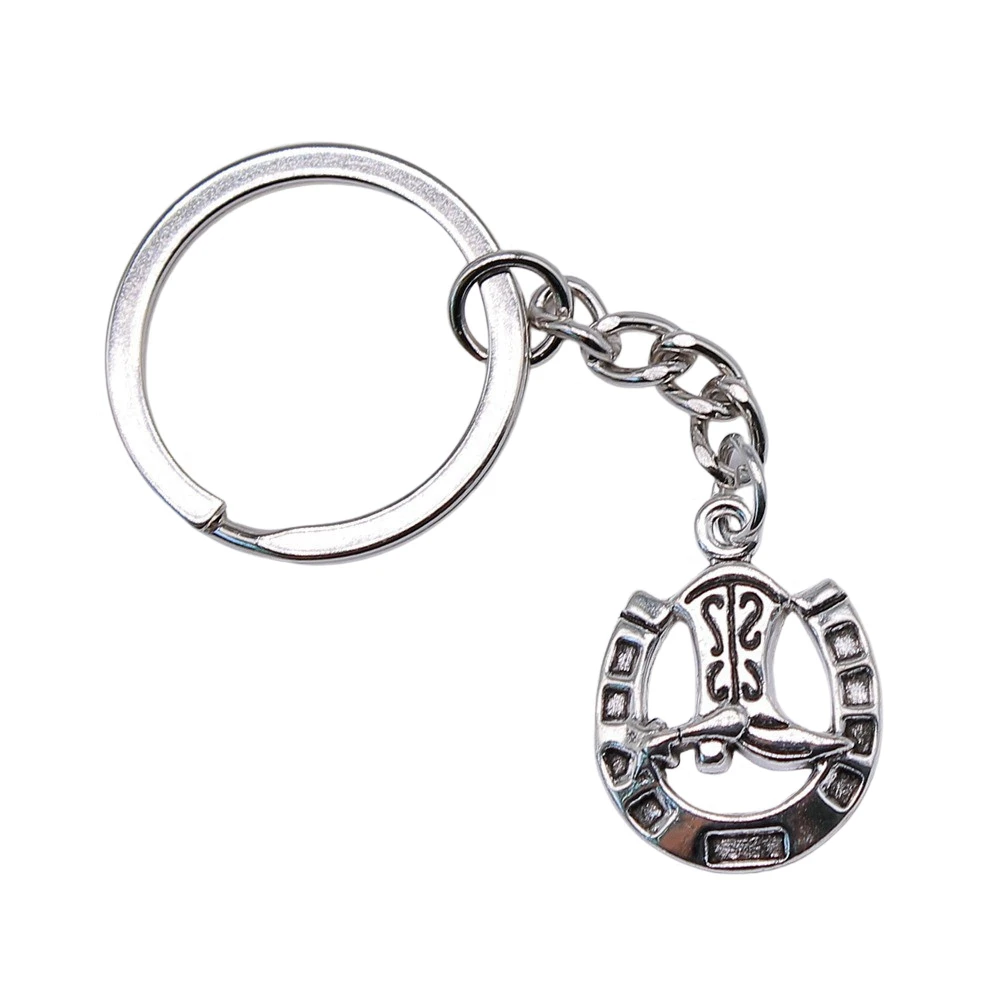 1pcs Cowboy Boots Horse Shoe Charms keychain for women women accessories jewelry making cute Ring Size 28mm