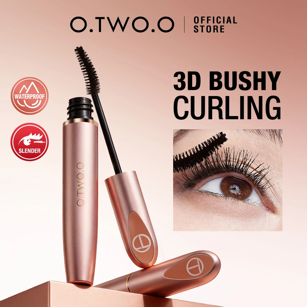 O.TWO.O Black Mascara 3D Silk Fiber Waterproof Long-lasting Extension Volume Lengthen Curling Oversize Volume Mascara Eye Makeup