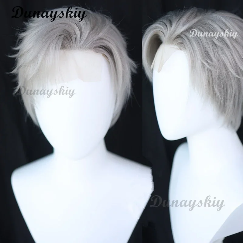 Sylus Front Lace Wig Game Love and Deepspace Cosplay Wig Sylus Qinche Cosplay Qin Che Wig Men Short Hair Free Cap