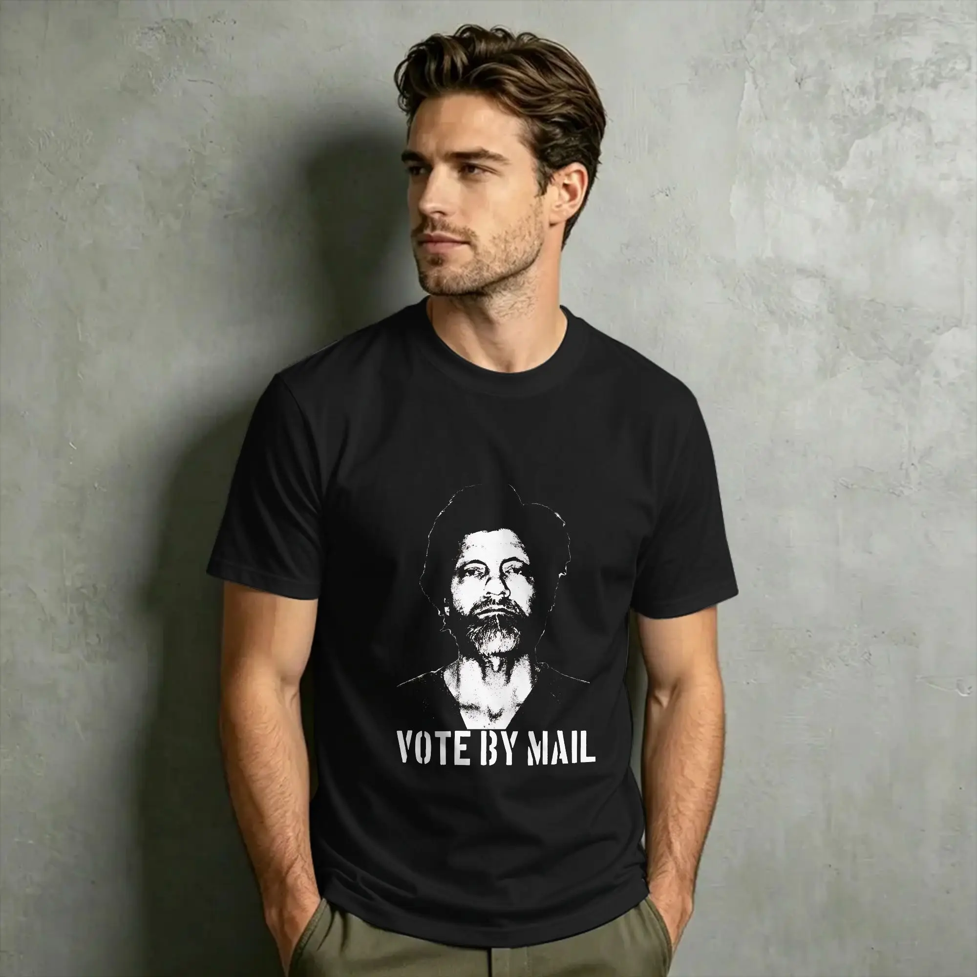 Vote By Mail Ted Kaczynski T-Shirt for Men  Funny Pure Cotton Tees O Neck Short Sleeve T Shirt Birthday Gift Clothes