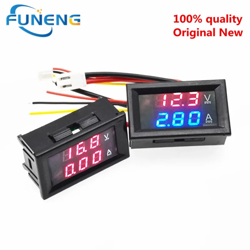 

DC0-100V 10A 50A 100A Voltmeter Ammeter Red Blue LED Amp Dual Digital Volt Meter Gauge 0.56'' LED Display 50A 100A Diverter