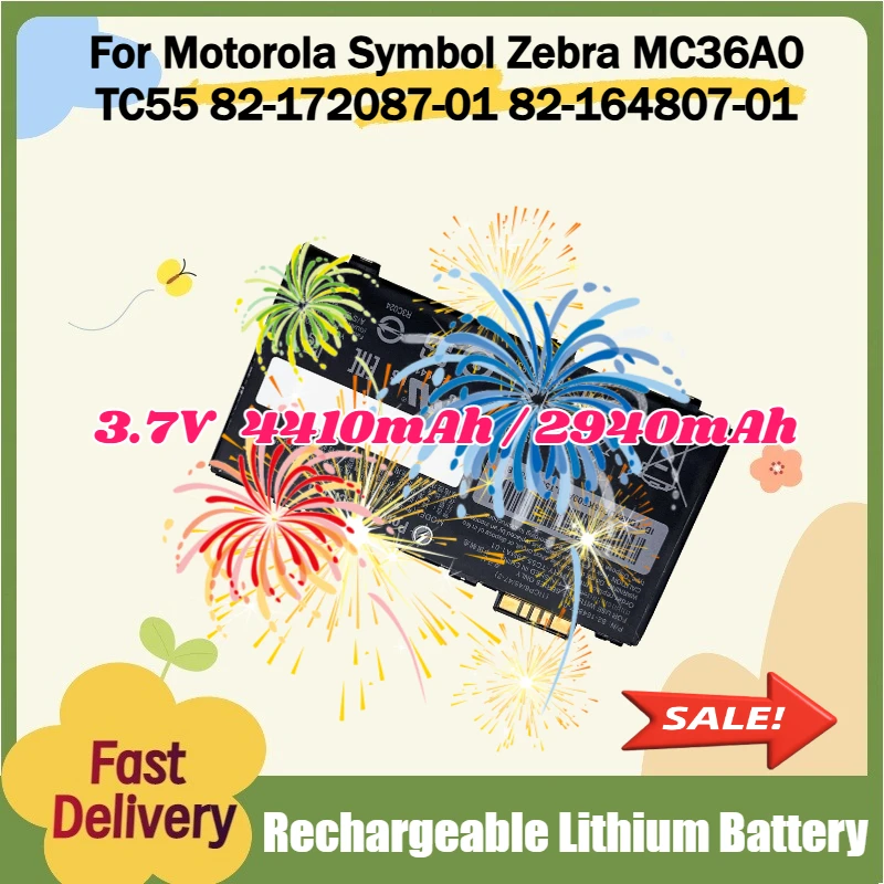 

Replacement Battery 4410mAh 2940mAh For Motorola Symbol Zebra MC36A0 TC55 82-172087-01 82-164807-01 3.7V Rechargeable Batteries