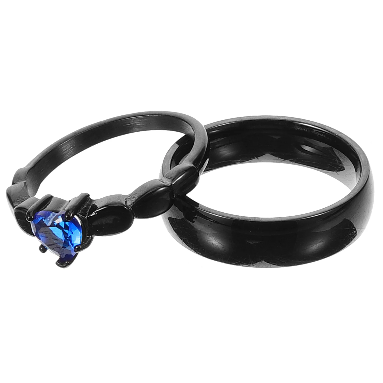 

2Pcs Couple Rings Sturdy Metal Matching Promise Rings Finger Jewelry Engagement Wedding Gift Love Ring Ring Jewelry