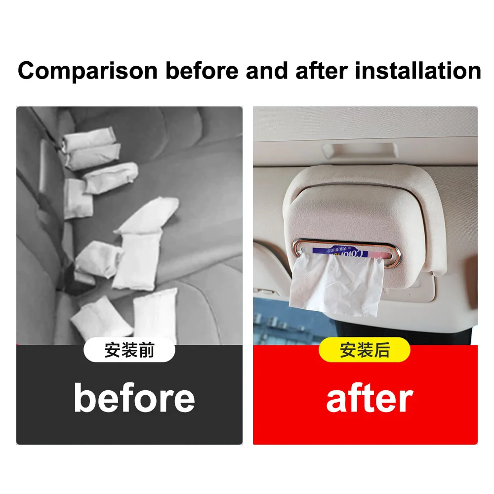 Fit For GWM H10 HAVAL H10 Roof Mounted Large Capacity Tissue Box Automotive Modification Parts Suede Paper Box