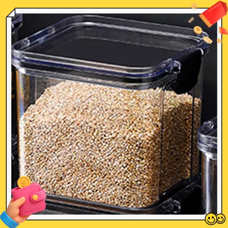 

A89Q-6 Pack 700Ml Kitchen Storage Box Food Storage Box Organizer Container Set Vacuum Lid Seal Clear Square