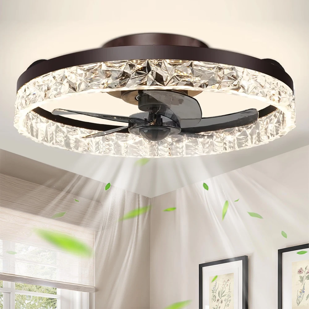Intelligent Remote Control Ceiling Fan Light, Nordic Style, Adjustable Light, 6-speed Wind Speed, Living Room and Bedroom
