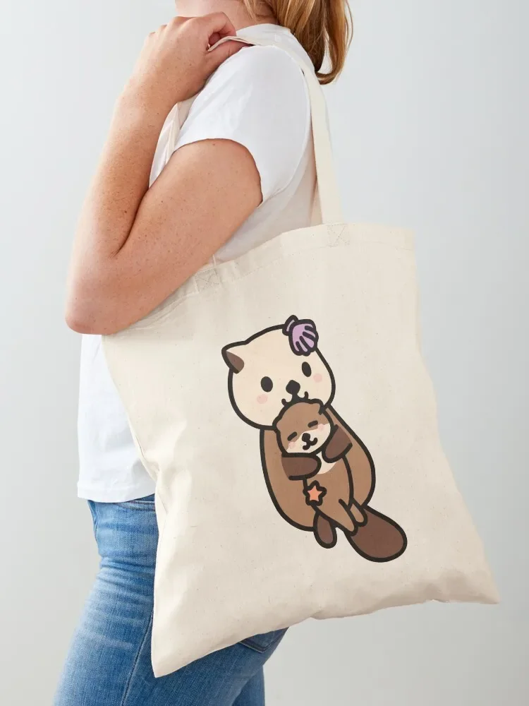 

Mother's Day Otters Tote Bag sac pour femme canvas shopping bag ecological bags