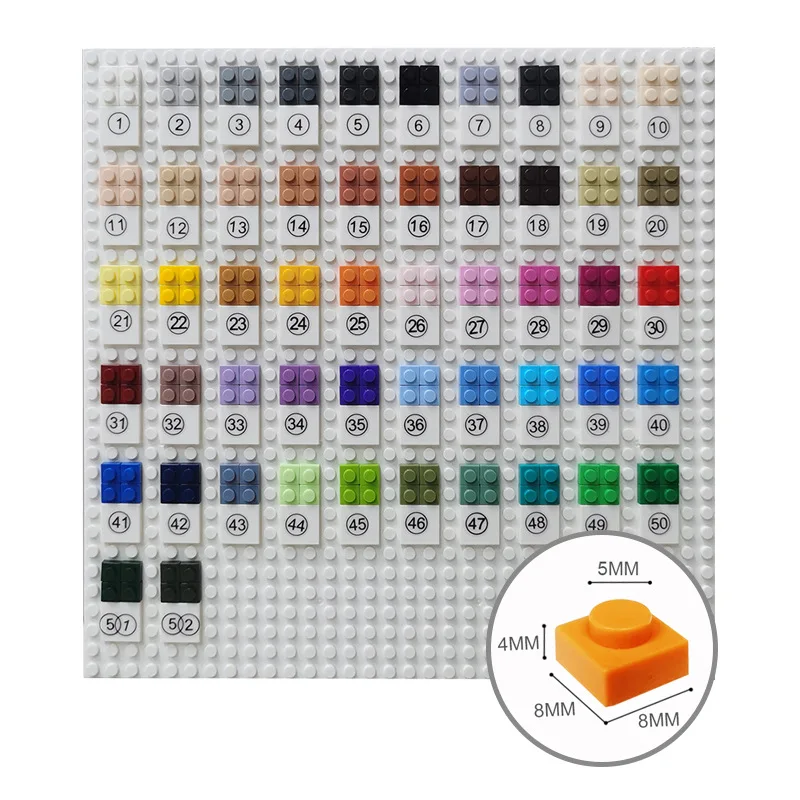 500pcs/100pcs DIY Pixel Art Building Blocks 1x1 Square Bricks Bulk Compatible With 3024 Thin Figures Bricks Assemble Toys for