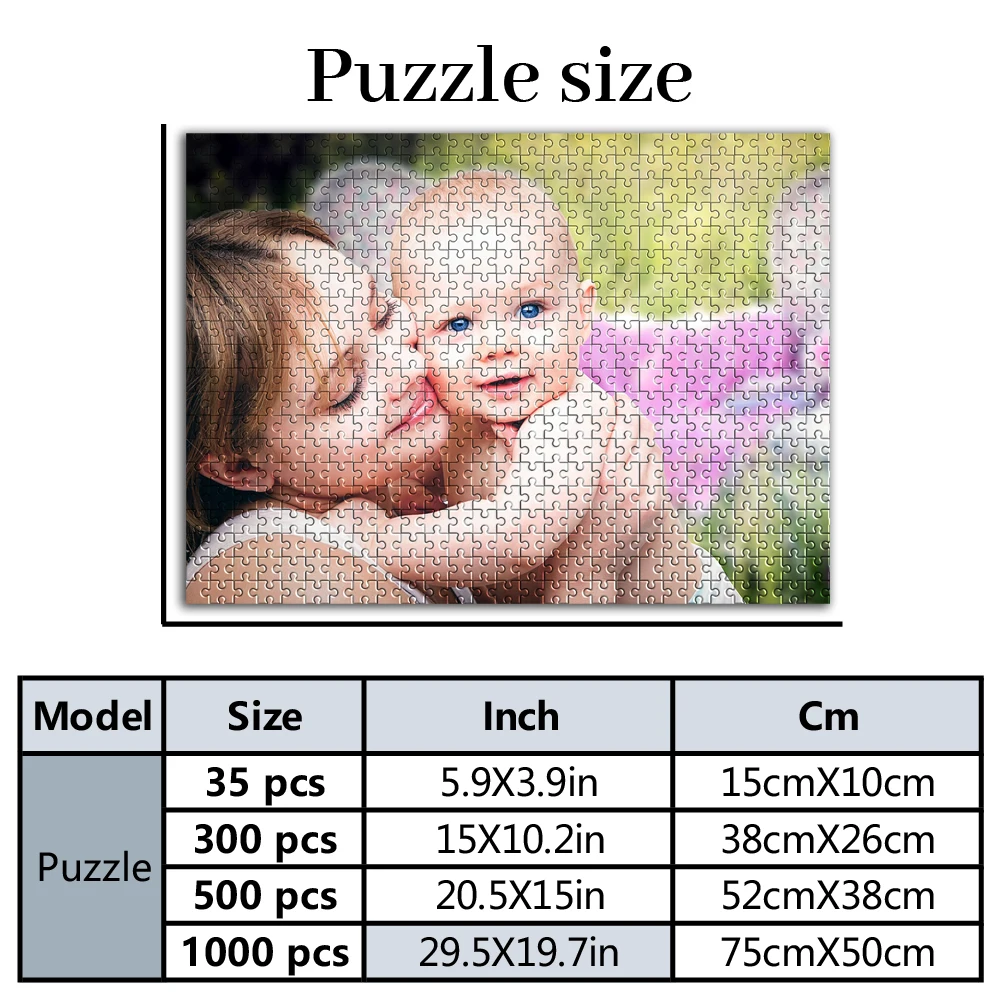 35/300/500/1000pcs Personalized Custom Photo Puzzle family photo DIY Toy Envelope Decoration Collectiable Gift Present Christmas