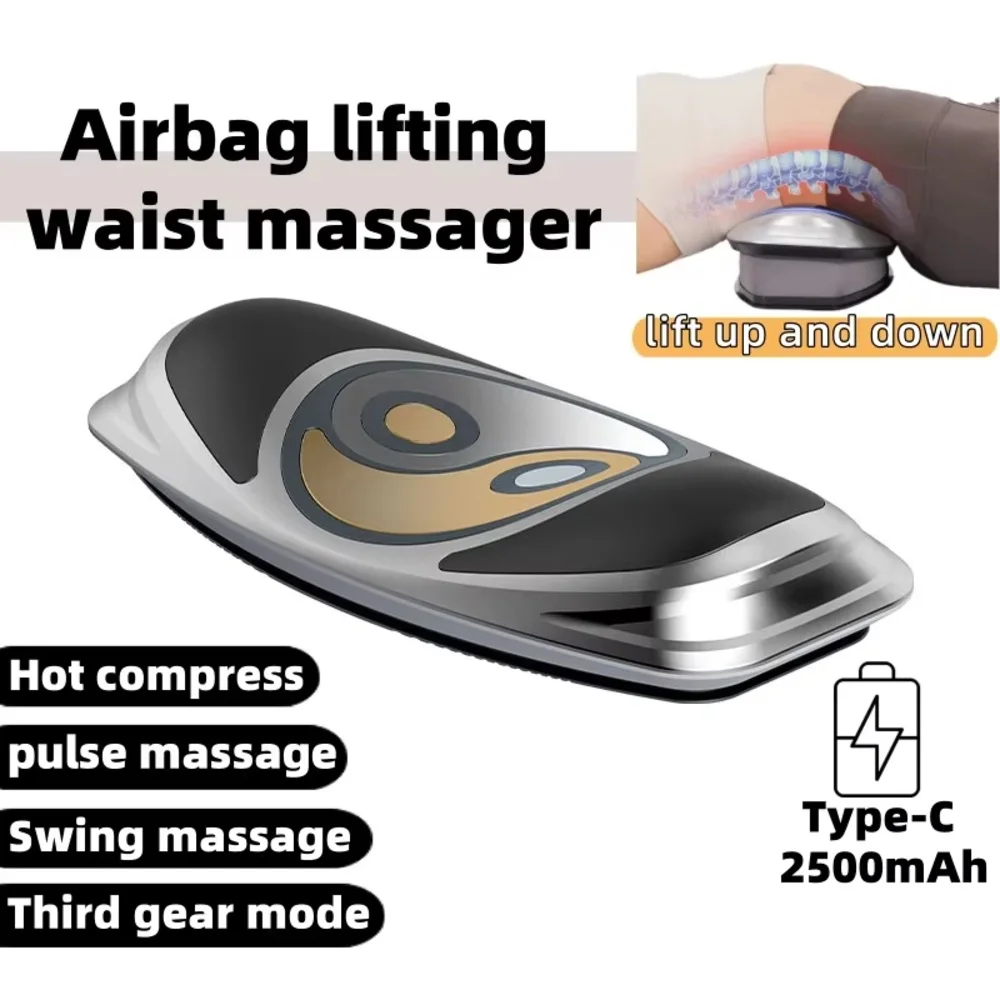 Lumbar Massager Curvature Massage Traction Correction Waist Infrared Intelligent to Improve lumbar Health