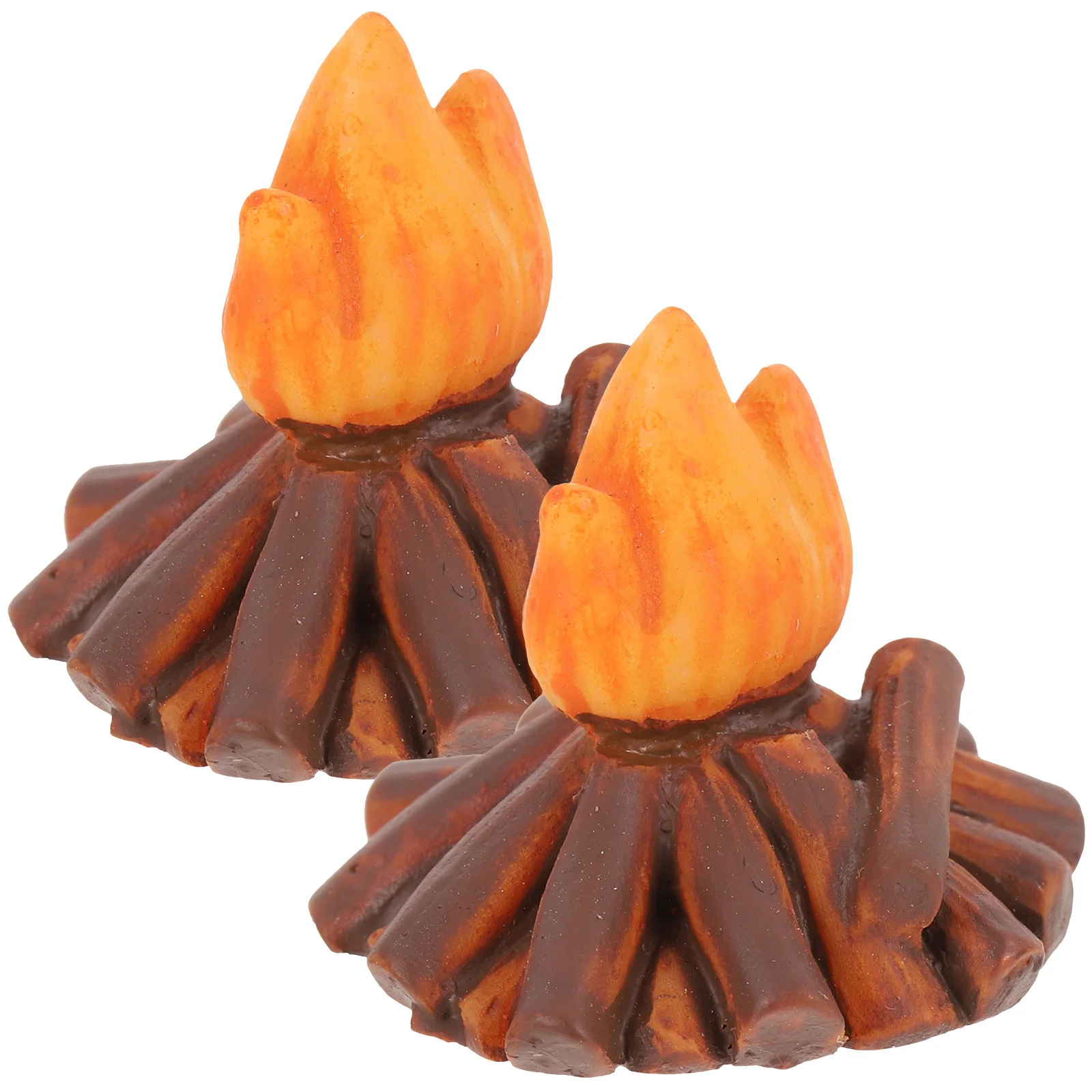 2 Pcs House Campfire Model Pretend Bonfire Dollhouse Miniature Camping Toy Minature Dollhause